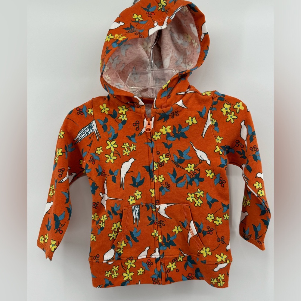 NWT Apple Park 100% organic cotton zip up hoodie. 6-12 months.